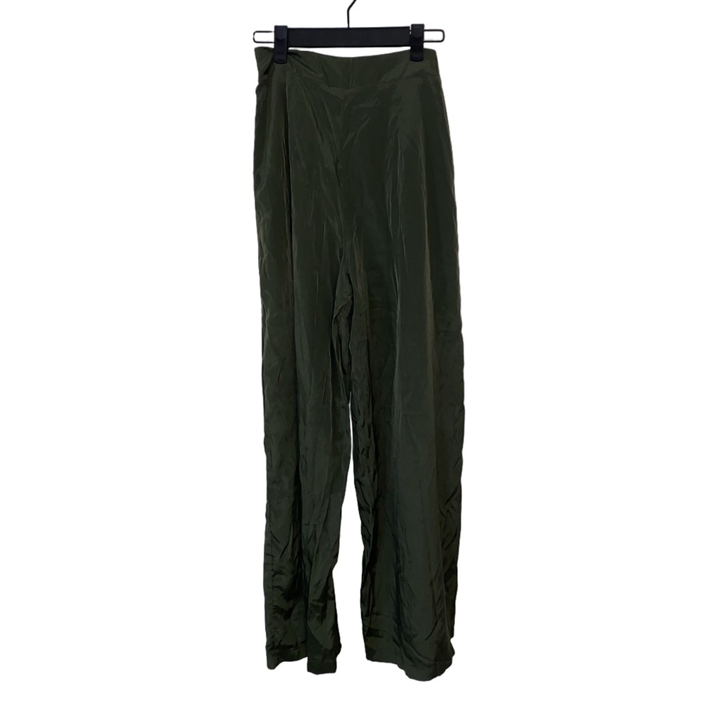 Women's FAERIESTY Silky Flowing Pants with pockets Size S Green